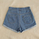 Shorts en mezclilla con bordado floral