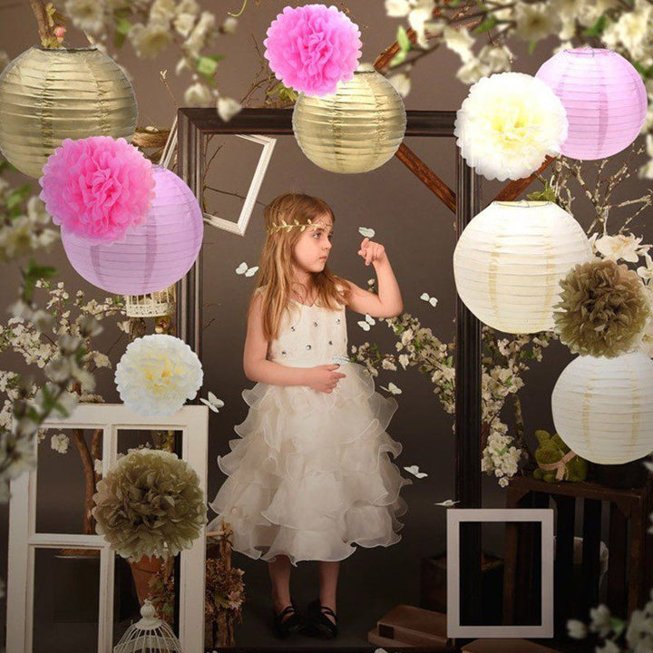 Lámpara Farol de Papel Plegable Faroles Colgantes Plateado / Dorado RF L12D