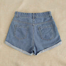 Shorts en mezclilla con bordado floral