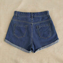 Shorts en mezclilla con bordado floral
