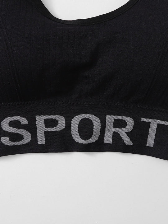 Sujetador con cinta con letra