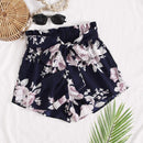 VCAY Shorts con cinturon con estampado floral