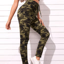 EZwear Pantalones de camuflaje de cintura girante