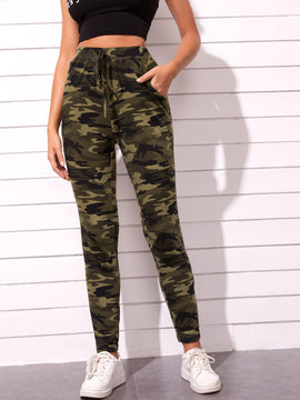 EZwear Pantalones de camuflaje de cintura girante