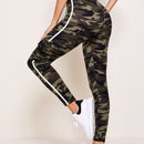 EZwear Pantalones deportivos de camuflaje con bolsillo lateral con solapa unido en contraste con cordon delantero