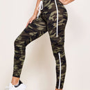 EZwear Pantalones deportivos de camuflaje con bolsillo lateral con solapa unido en contraste con cordon delantero