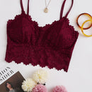 Bralette De Encaje Floral De Longitud Larga