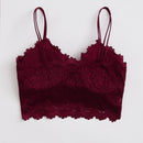 Bralette De Encaje Floral De Longitud Larga