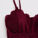 Bralette De Encaje Floral De Longitud Larga