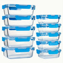 2 piezas de caja de vidrio para almacenamiento con gran capacidad, apta para refrigerador y microondas. Ideal como lonchera portátil para trabajo o residencia