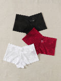 3 piezas set de bragas con encaje floral