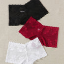 3 piezas set de bragas con encaje floral