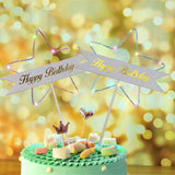 Estrella Feliz Cumpleaños Pastel Topper de Tortas Decoración Luz Led RF WB5
