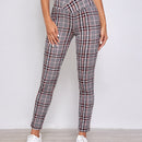 Essnce Pantalones de cuadros de cintura ancha