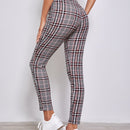 Essnce Pantalones de cuadros de cintura ancha