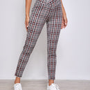 Essnce Pantalones de cuadros de cintura ancha