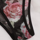Set de lenceria con malla con aro floral