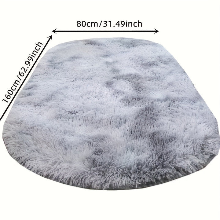 Alfombra de peluche ovalada antideslizante, lavable a mano o en lavadora, hermosa y duradera, ideal para dormitorios, salas y decoración del hogar, fácil de mantener, ¡imprescindible en cada hogar!