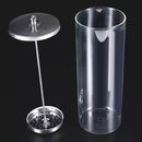 Botella de desinfección de vidrio para herramientas de belleza, salón de peluquería y cuidado de uñas - Esterilizador transparente con tapa azul, ideal para uso en salón, uñas y cuidado personal, accesorio para salón de uñas | Diseño transparente | Mater