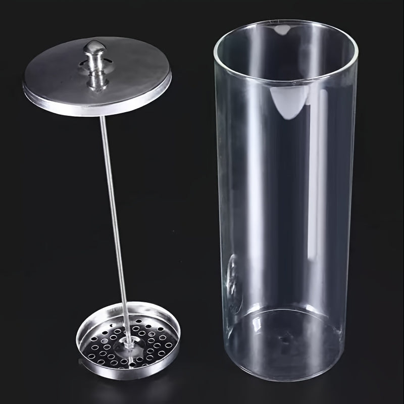 Botella de desinfección de vidrio para herramientas de belleza, salón de peluquería y cuidado de uñas - Esterilizador transparente con tapa azul, ideal para uso en salón, uñas y cuidado personal, accesorio para salón de uñas | Diseño transparente | Mater