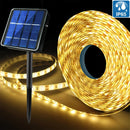Luces de tira solares, control remoto, 300 LED/5.0 metros, luces de escalera para exteriores, 8 modos de iluminación, encendido/apagado automático, Navidad, cenador, dosel, escaleras de piscina, porche, gallinero, material de PVC, acabado mate, voltaje d