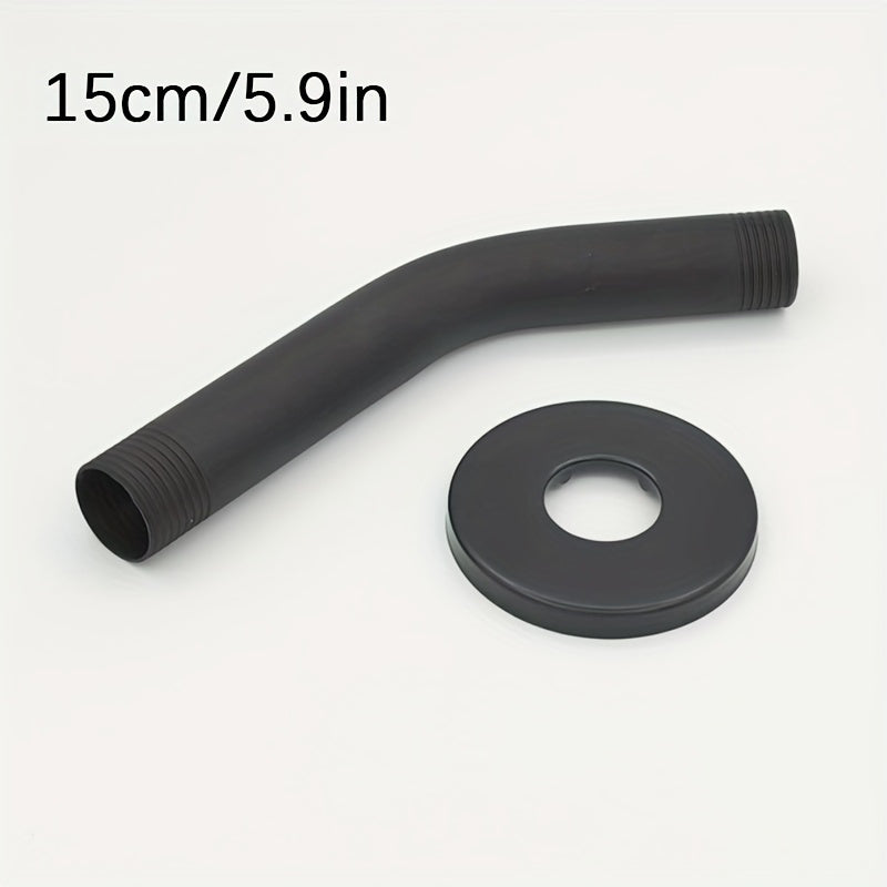 1pc Brazo de Ducha de Acero Inoxidable, Montado en la Pared, Se Conecta a la Cabezal de Ducha Fijo, Acabado Pulido, Accesorio Redondo para Baño
