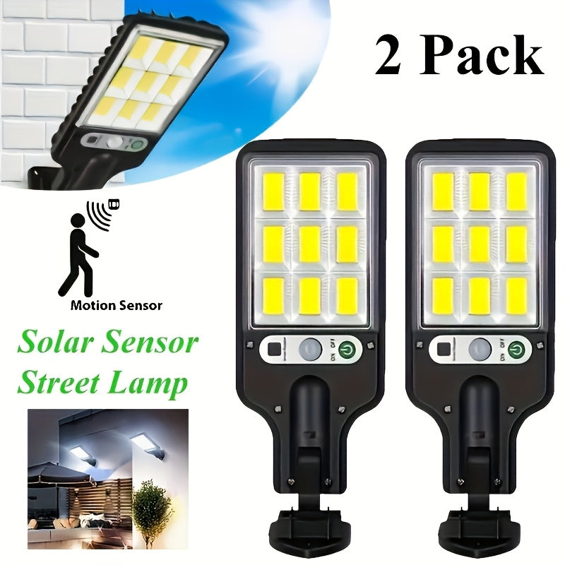 1 foco solar con control remoto, 90 LED COB, sensor de movimiento, montaje semiempotrado, material plástico, acabado pulido, plegable, accesorio desmontable, carga solar, batería de litio recargable, montaje en pared, incluye hardware de instalación