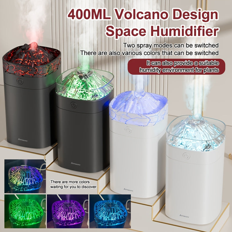 El humidificador de vapor volcánico ultrafrio Betreasure cuenta con una salida de niebla ultrasónica de 400ML, abordando de manera efectiva los entornos secos. Agregar aceites esenciales puede llenar la habitación de fragancia, y está listo para usar una