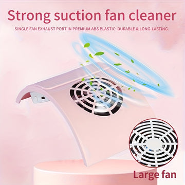 Limpieza de uñas con aspirador USB con 2 bolsas de polvo - Motor cepillado de 20000 RPM, mango ergonómico y área de limpieza ancha para la eliminación de polvo de uñas en el hogar, blanco y rosa brillante, limpiador de uñas, colector de polvo de escritor
