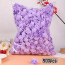 500 piezas/paquete 1.38 pulgadas/3.5 cm Cabezas de rosa de espuma artificial, Flor artificial Decoración del hogar, Decoración de cumpleaños de boda, Ideal para manualidades DIY Caja de regalo Regalo de San Valentín Decoración navideña