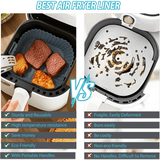 3 Piezas de Forros para Freidora de Aire Antiadherentes, Resistentes a 480°F/250°C con Base Antideslizante, Fácil Limpieza, Compatibles con Todas las Freidoras, Horno y Horneado - Cestillas de Silicona Alimentaria (4-7 Cuartos/3.8-6.5L) - Ideales para Po