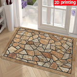 Alfombra de diseño nórdico con patrón de mármol irregular, 1 pieza, 2D - Muestra simplicidad natural, ideal para varios estilos de hogar. Antideslizante y lavable a máquina - Perfecta para entrada, cocina, sala, dormitorio y baño - Decoración cómoda y mo