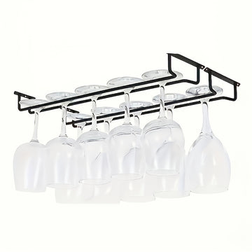 2/4 piezas de soporte de vaso de vino de hierro - Soporte de vaso de vino de gabinete ahorrador de espacio para cocina y bar, 15,74" x 5,11" x 2,16", estante colgante multifuncional, soporte de vaso de vino
