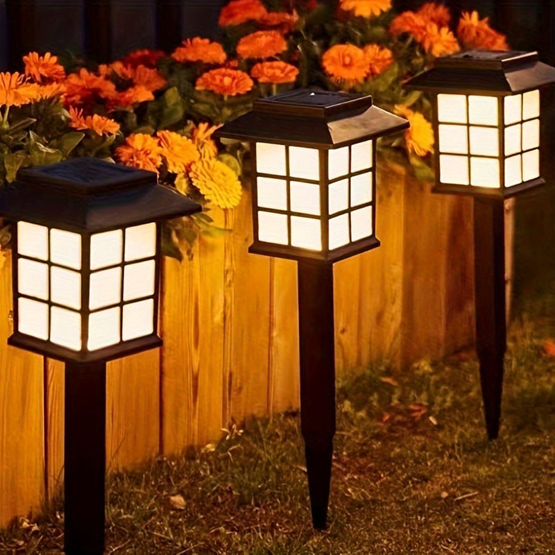 4 unidades de luces de jardín de estilo ventana con energía solar LED - Luces de casa solares - Luces de césped - Luces decorativas - Material de polipropileno - Batería de níquel - Energía solar - Voltaje de funcionamiento ≤36V