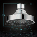 Rociador de Alta Presión con 5 Modos de Riego Ajustables - Cabezal de Ducha Rectangular para Montaje en Pared, Cuerpo de Plástico Duradero, Acabado Cromado Elegante, Válvula de Cartucho para Bajo Presión de Agua, Opciones de Lluvia y Masaje