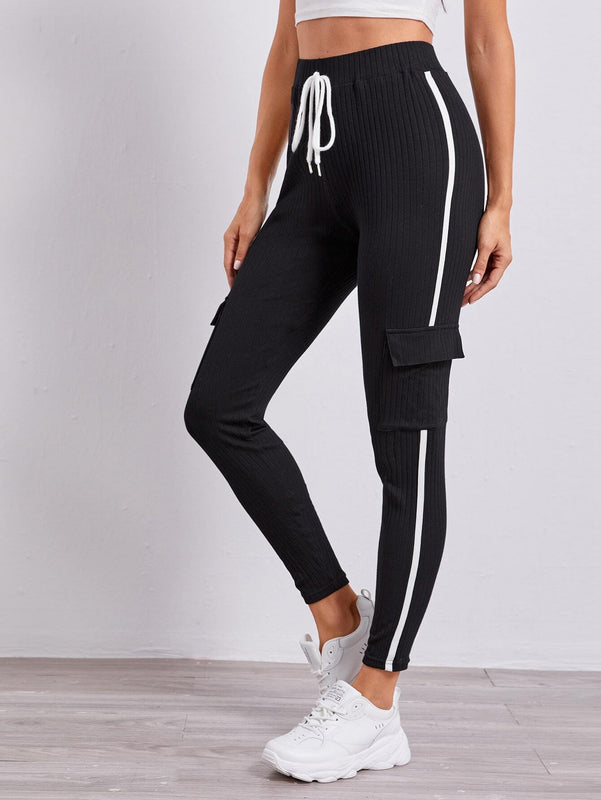 EZwear Joggers con bolsillo lateral de cintura con nudo