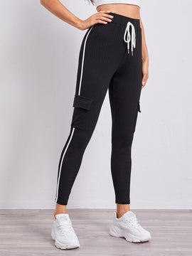 EZwear Joggers con bolsillo lateral de cintura con nudo