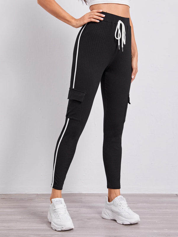 EZwear Joggers con bolsillo lateral de cintura con nudo