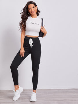 EZwear Joggers con bolsillo lateral de cintura con nudo