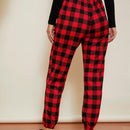 Pantalones De Dos Tonos De Cuadros Para Mujer