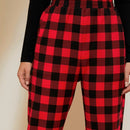 Pantalones De Dos Tonos De Cuadros Para Mujer
