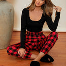 Pantalones De Dos Tonos De Cuadros Para Mujer
