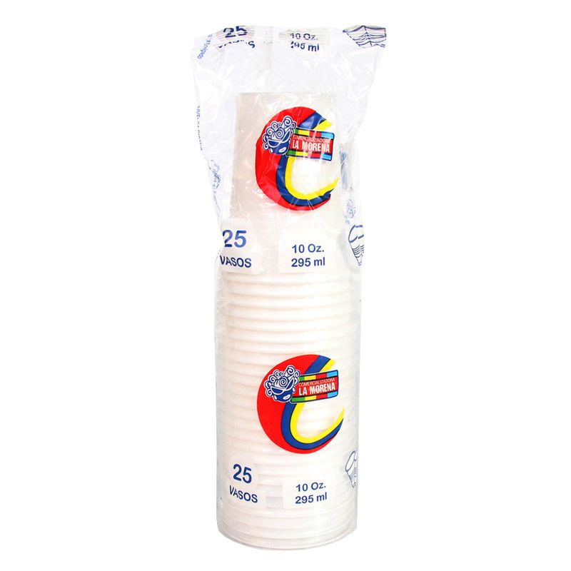 VASO LA MORENA 25U 10OZ BLANCO