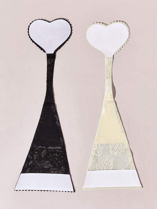 2 piezas Conjunto tanga de cuerda C en forma de corazon con encaje