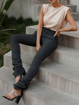 Glamaker Pantalones con bolsillo oblicuo de cintura con cordon