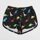 EZwear Shorts con estampado de dinosaurio de cintura con nudo