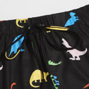 EZwear Shorts con estampado de dinosaurio de cintura con nudo