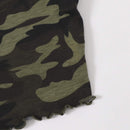 EZwear Camiseta sin mangas de camuflaje con cuello con muesca y ribete de lechuga