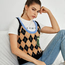 Unity Chaleco jersey con bolsillo delantero con patron de rombo sin camiseta