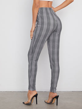 Prive Pantalones A Cuadros Con Cintura Elastica